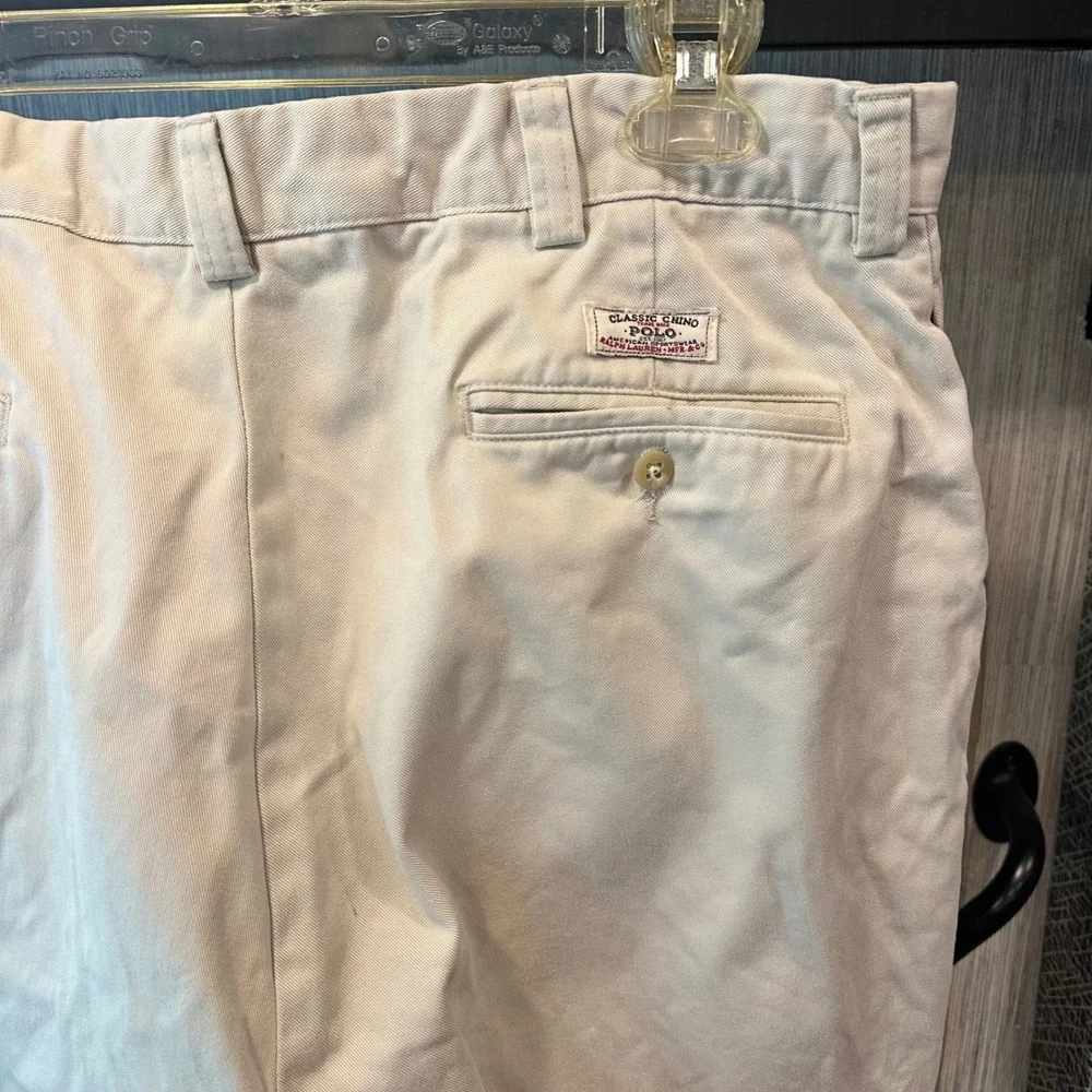 Vintage Polo Ralph Lauren Philip Pants 36x30 Khaki Tan Classic Chino Cotton Mens